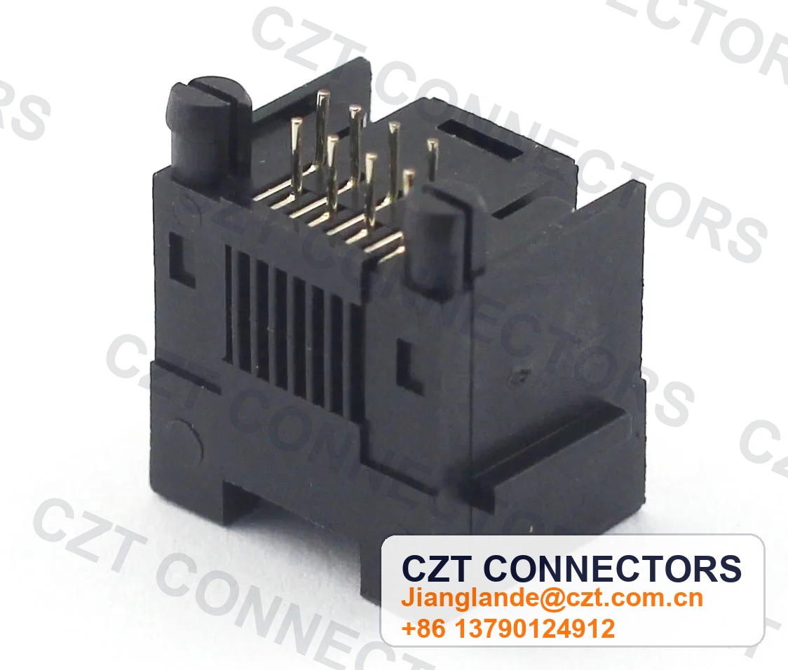 Single-Port Vertical Shielded RJ45 Modular Jack