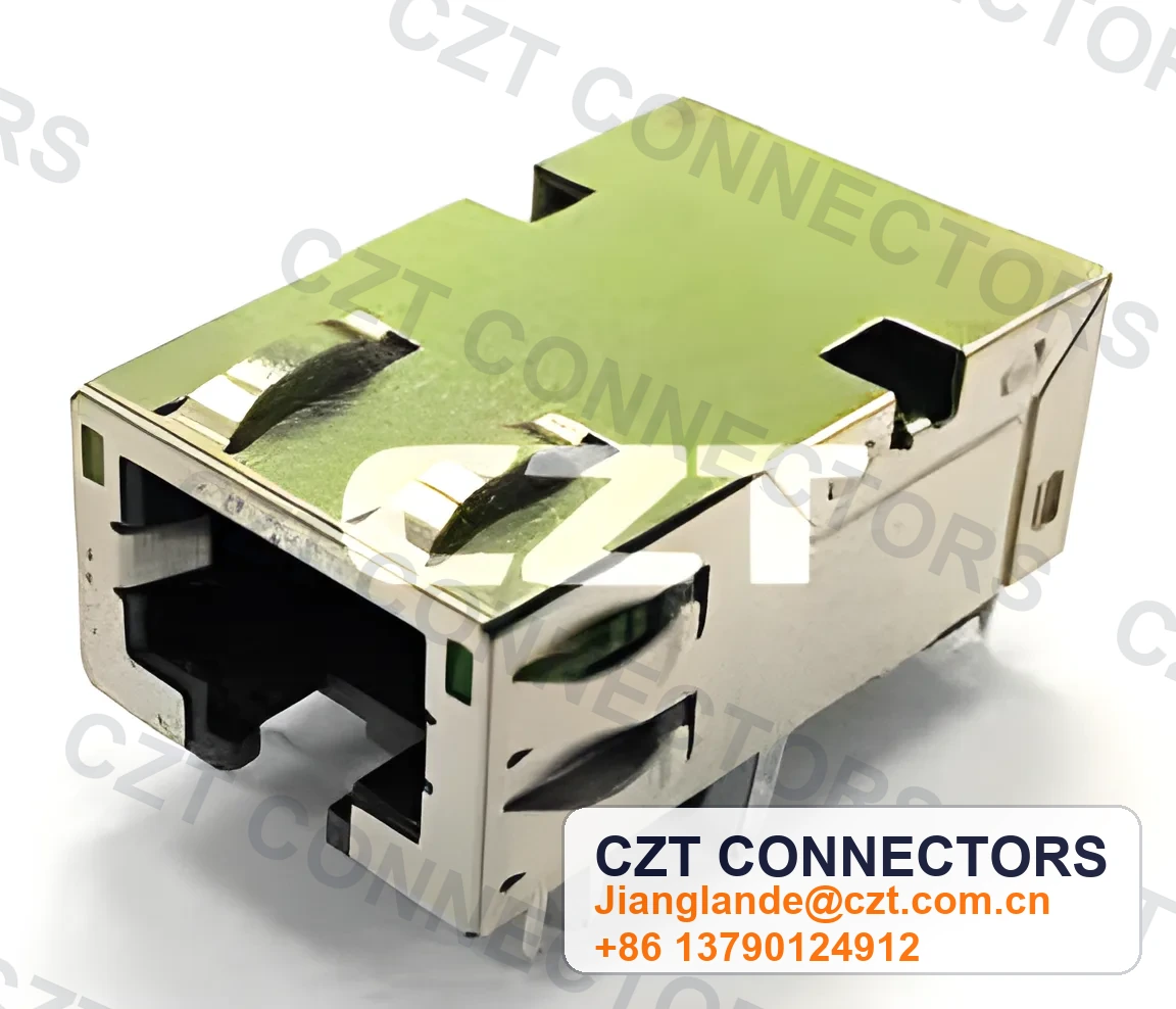Single-Port PCB Mount ICM RJ45 Integrated Magnetics Jack