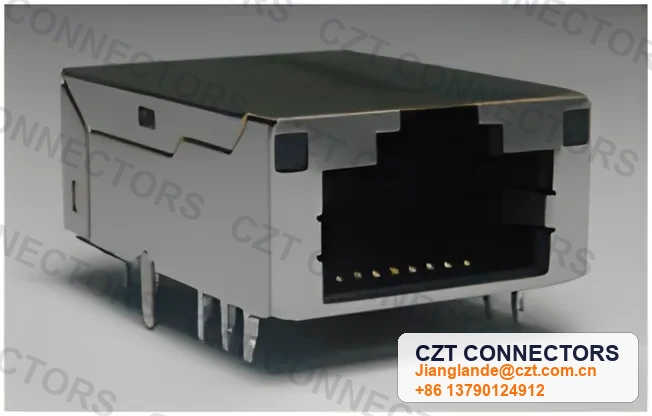 Single-Port Vertical LED ICM RJ45 Integrated Magnetics Jack