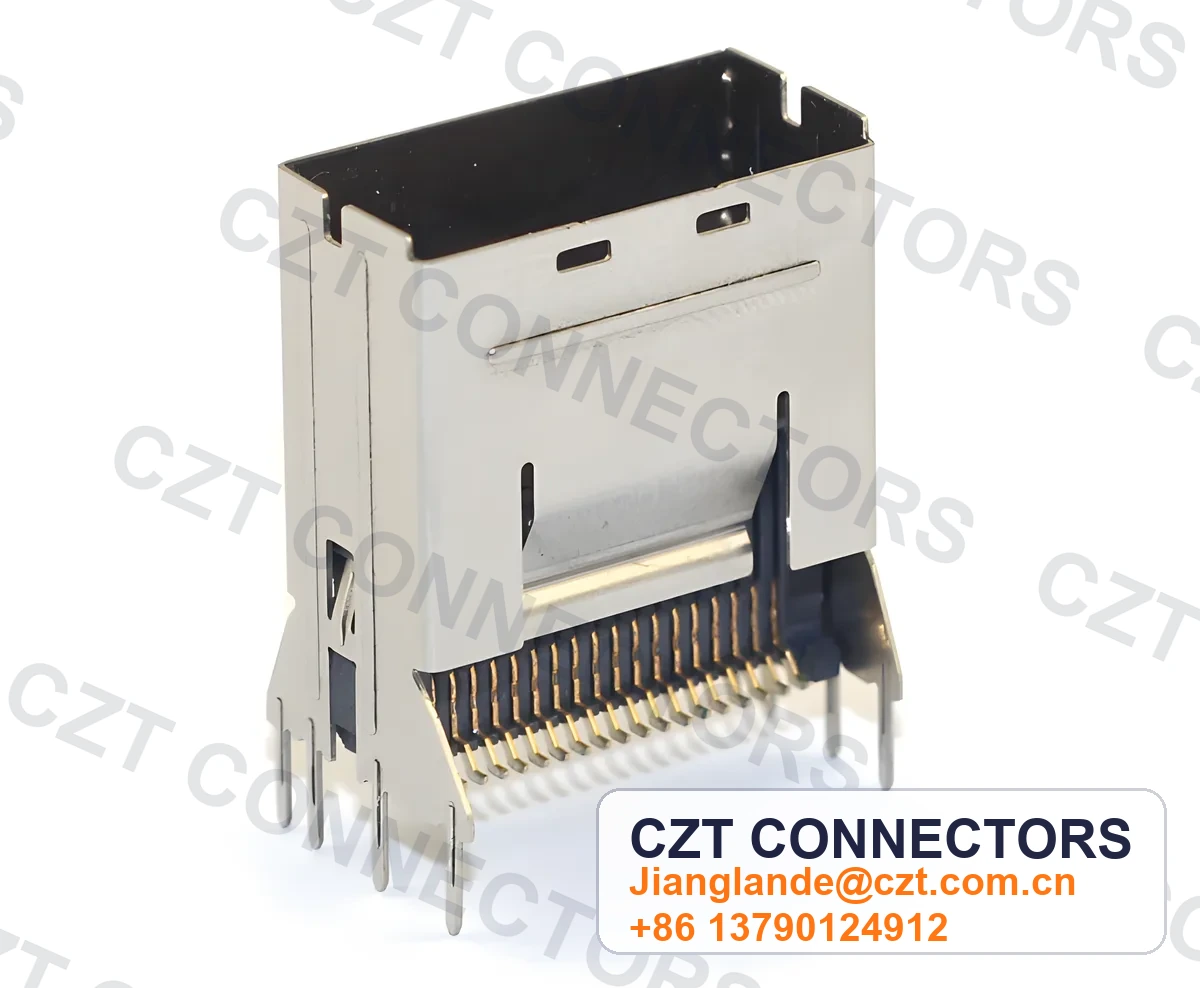 MINI SAS 1X1S Connector Through-Hole 50PIN 30U" CZT Marked
