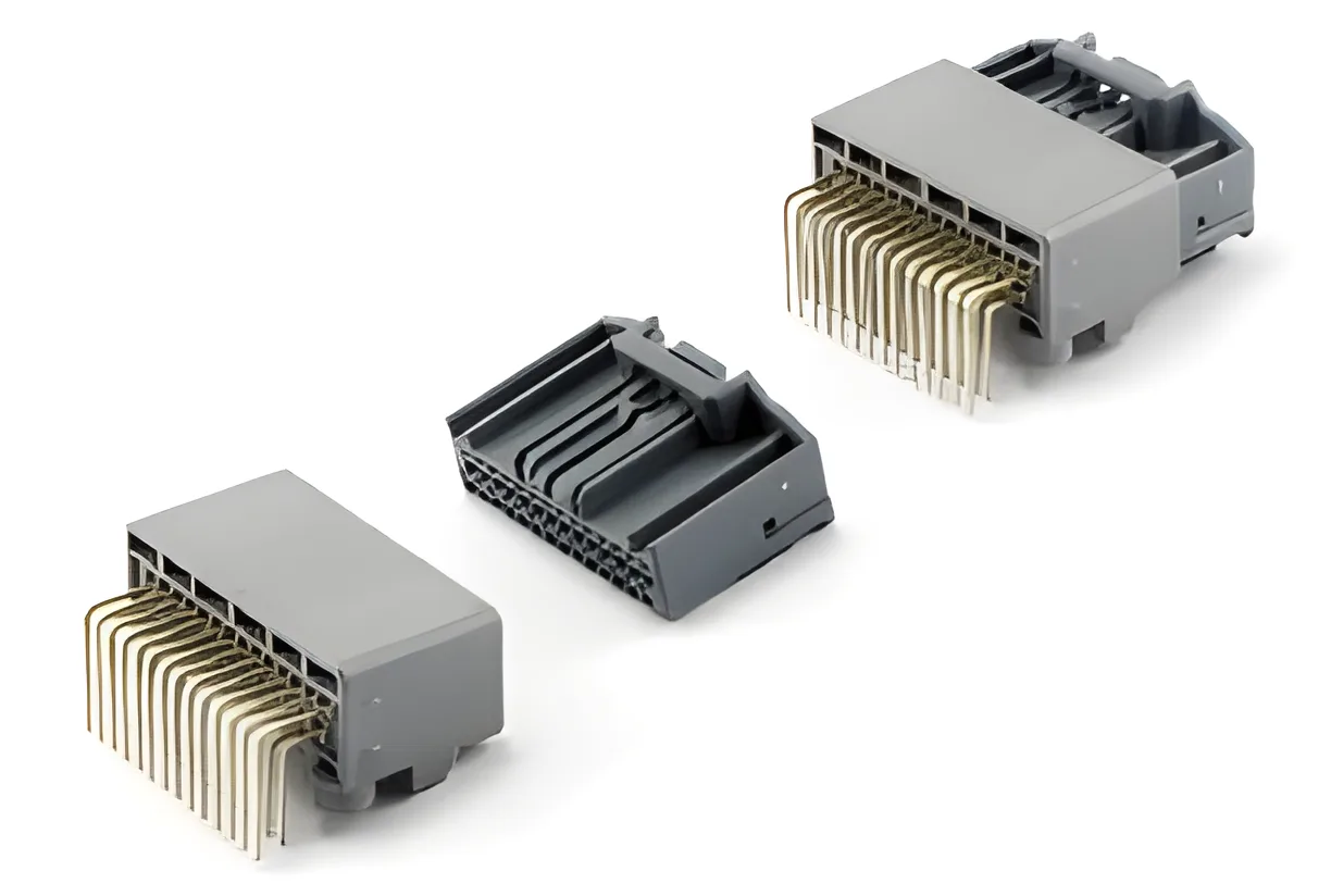 Wire ferrules in various colors showing cross-section coding, with crimped examples
