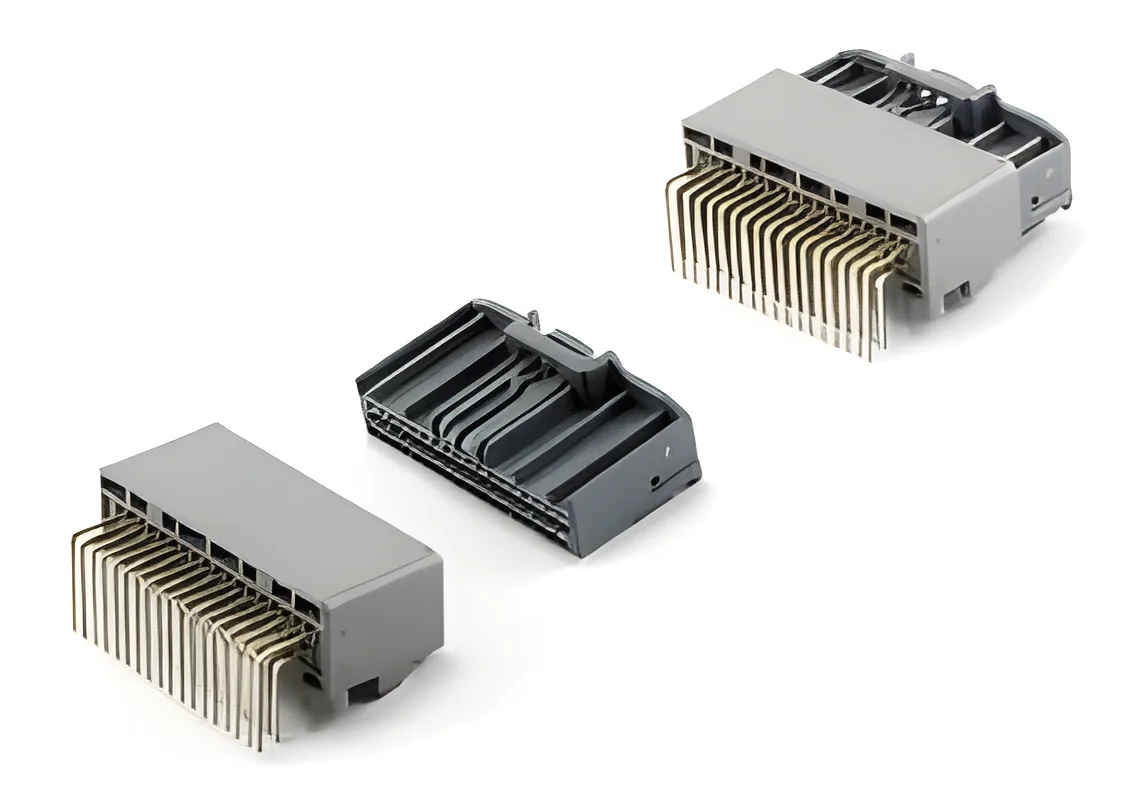 Deutsch DT series waterproof connector with individual wire seals and secondary lock