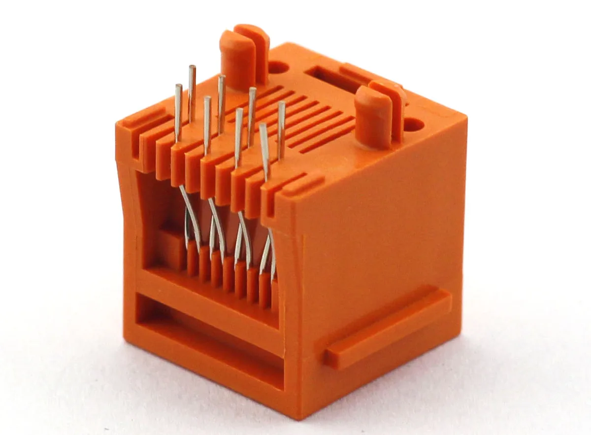 5222 8-position jack with listed flange and peg options, E52QWY-1193-2
