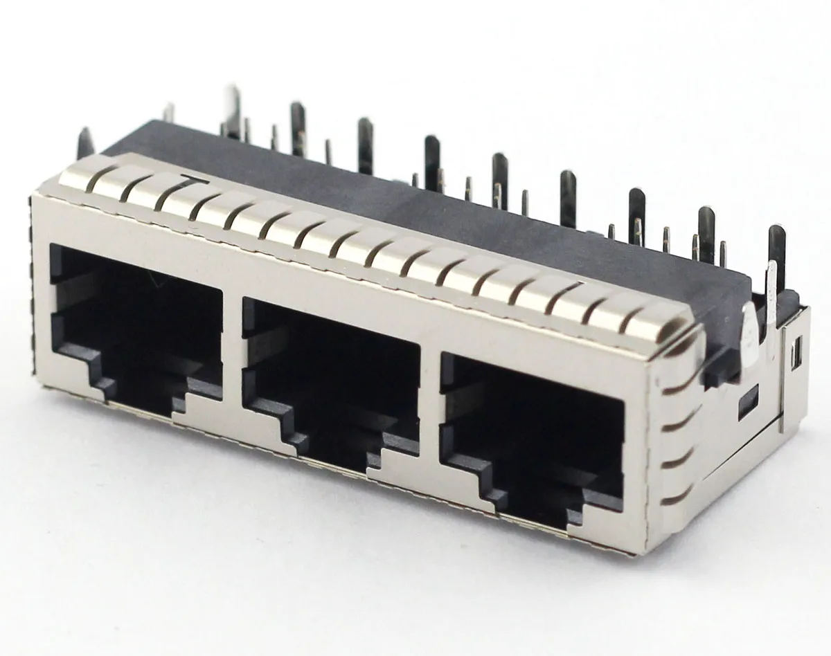 Recessed RJ45 1x3 8-position jack, ESP130501